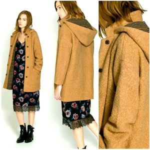 Rare Zara Trafaluc Wool Coat in Camel